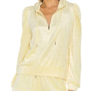 Generation Love Primrose Hoodie Small Butter Yellow Velvet NWT Women's Pullover‎